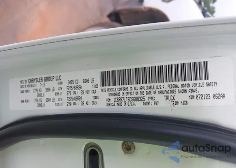 2013 Ram 1500 Big Horn из США, поврежденный, VIN 1C6RR7LT6DS688325